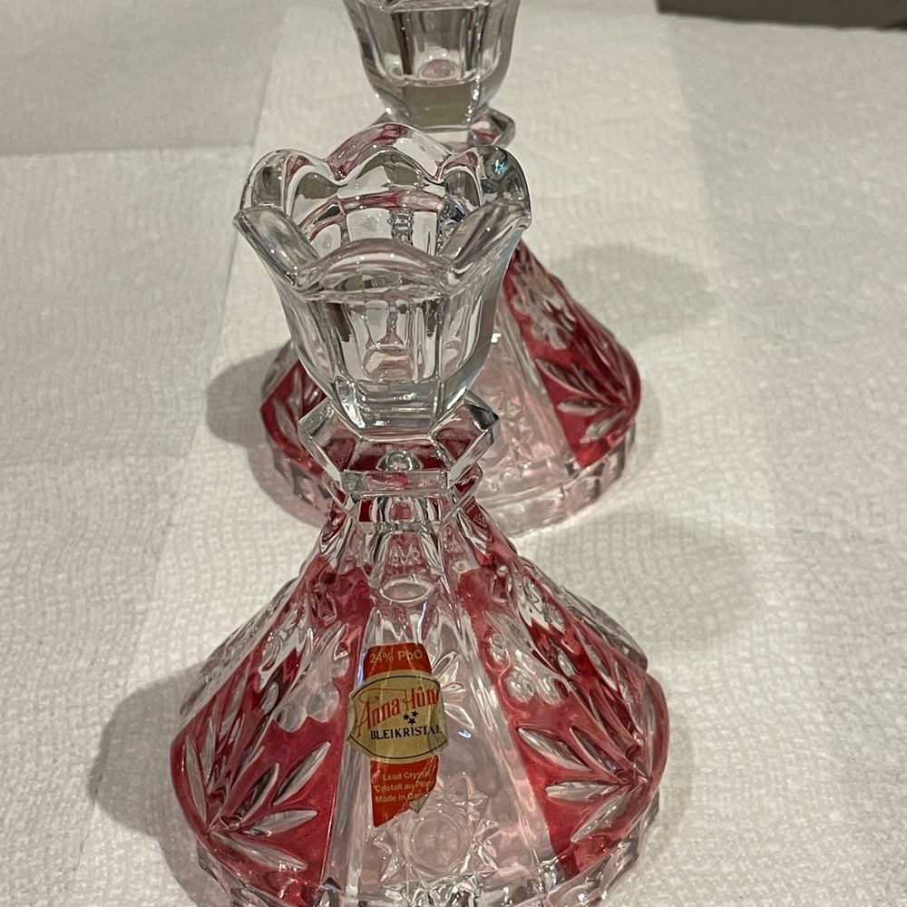 Anna Hutte Crystal Candle Holders
